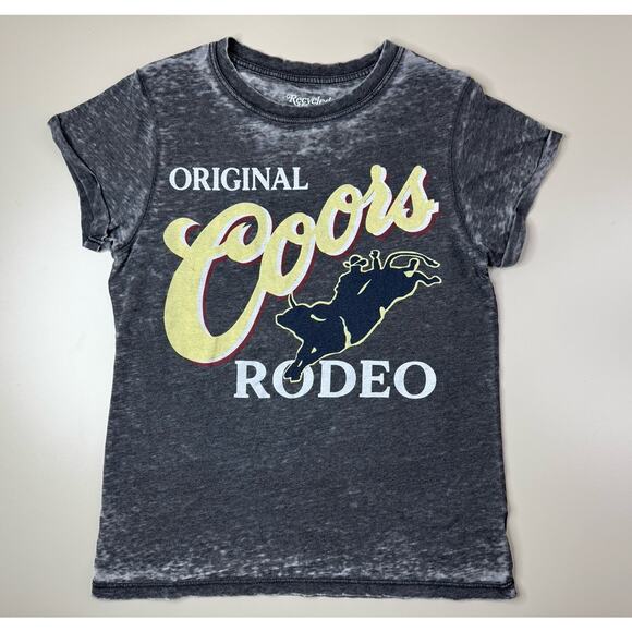 Coors Womens Rodeo Bull Tee S Gray Recycled Karma Western Punchy Cowgirl Boho - Picture 4 of 11